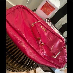 Authentic Prada Hot Pink Patent Leather Bag